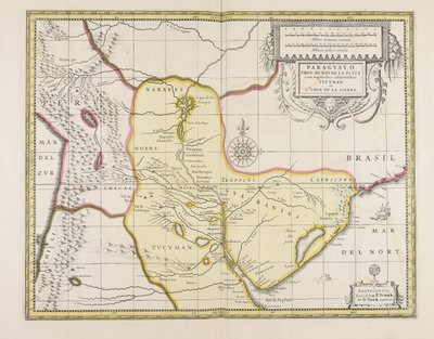 Provincia Paraguaya del Río de la Plata con regiones adyacentes Tucumán y Santa Cruz de la Sierra de Gerard Valck