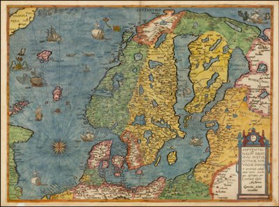 Mapa del norte de Europa de 1593 por Gerard de Jode de Gerard de Jode