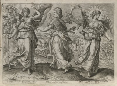 Los ángeles Taedkiel, Piel y Mittaron de Gerard de Jode