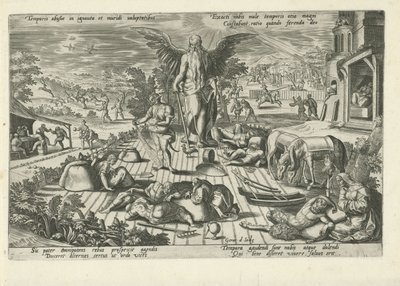Padre tiempo en medio de escenas de mal comportamiento Temporis abusus in ignauta et muridi uoluptatibus (...) (título sobre el objeto) Alegorías moralizantes del tiempo (título de la serie) de Gerard de Jode