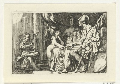 Eneas le cuenta a Dido sus aventuras. Historia de Dido y Eneas (título de la serie) de Gerard de Lairesse