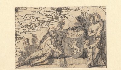 Diseño de una viñeta con el escudo de Brabante de Gerard de Lairesse