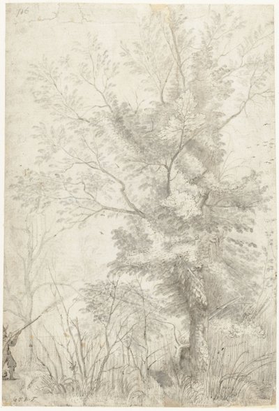 Bosque de Villa Madama en las afueras de Roma, con un cazador de tiro de Gerard ter Borch