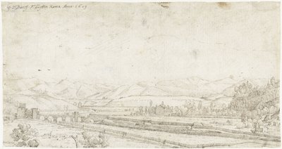 Paisaje con el Ponte Milvio, en las afueras de Roma de Gerard ter Borch