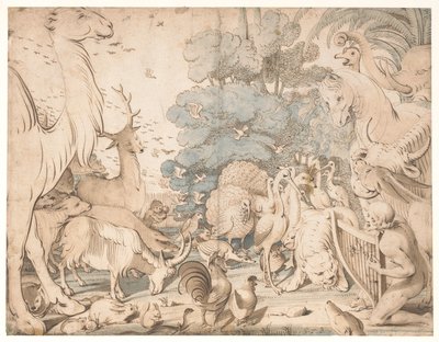 Orfeo encanta a los animales con su obra de Gerard ter Borch