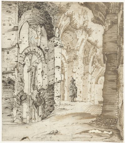Ruinas de las subestructuras del palacio de Septimius Severus, Roma de Gerard ter Borch