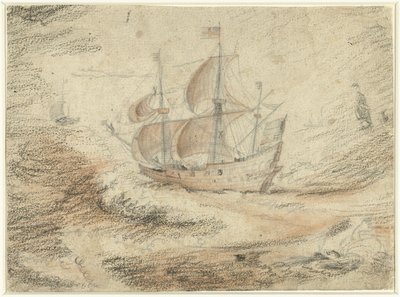 Barco de vela en el mar de Gerard ter Borch (II) (possibly)