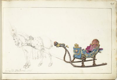 caballo y trineo de Gerard ter Borch (II) (signed by artist)