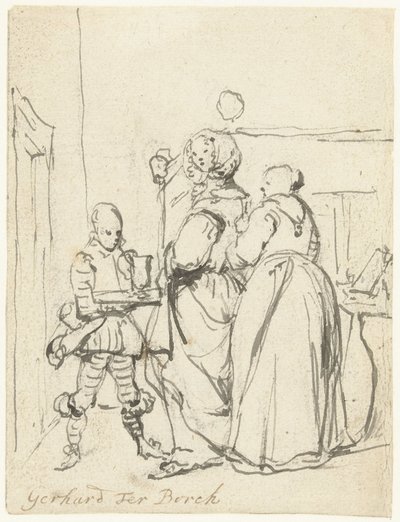 Señora trabajando en su baño de Gerard ter Borch (II)