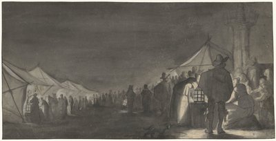 El Melkmarkt de Zwolle, por la noche de Gerard ter Borch (II)