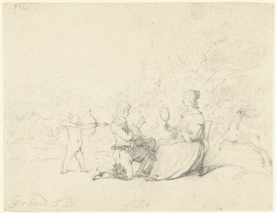 Caballero arrodillado ante una dama de Gerard ter Borch (II)