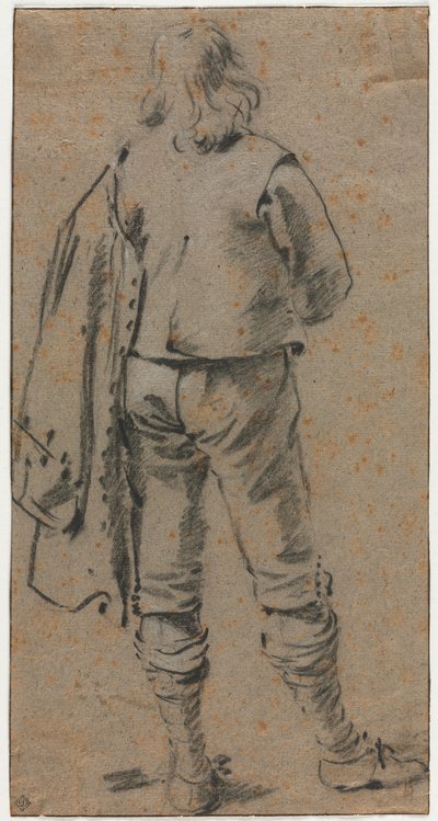 Un hombre de pie visto desde atrás de Gerard ter Borch