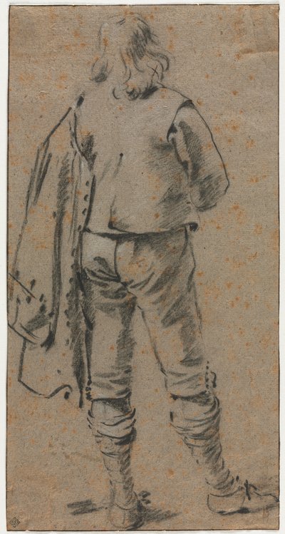 Un hombre de pie visto desde atrás, c. 1630 de Gerard ter Borch