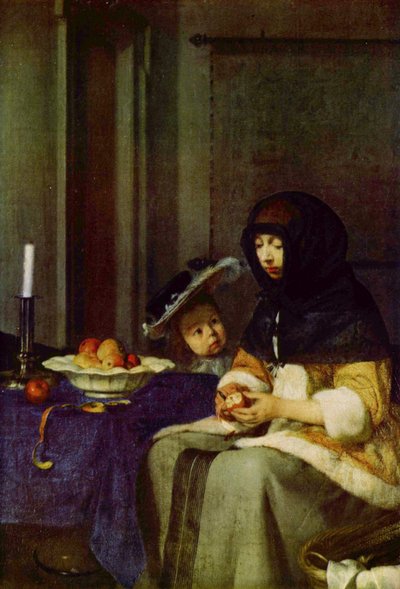Alemán: Apfelschälerin Pelador de manzanas de Gerard ter Borch