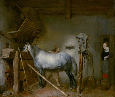 Caballo en un establo, c.1652-54 de Gerard ter Borch
