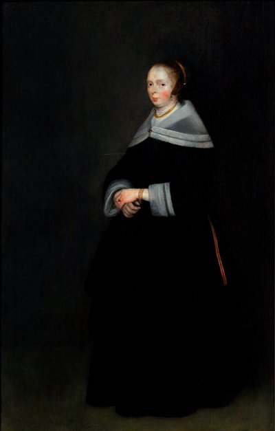 Retrato de una dama (óleo sobre tabla) de Gerard ter Borch or Terborch