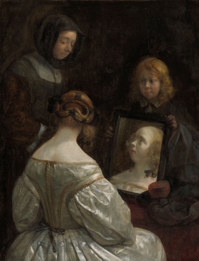 Mujer frente a un espejo de Gerard ter Borch