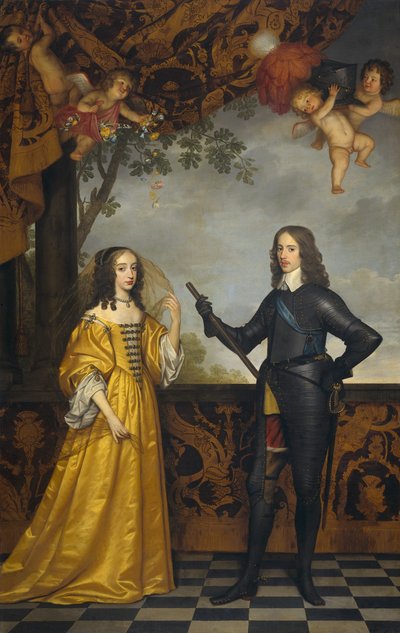 Retrato doble de Guillermo II (1626-1650), Príncipe de Orange, y su esposa María Estuardo (1631-1660). de Gerard van Honthorst
