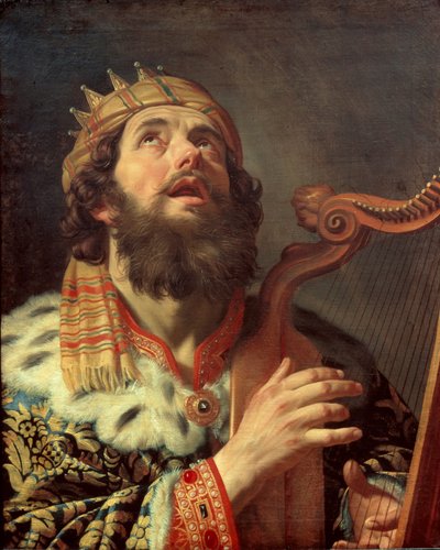 Holandés: Harpspelende koning David El rey David tocando el arpa de Gerard van Honthorst