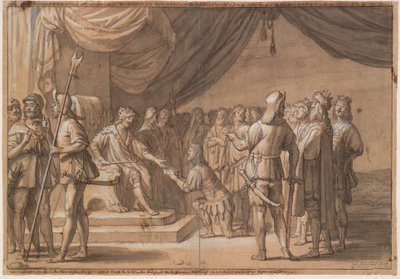 Frode Fredegod es aclamado por muchos reyes de Gerard van Honthorst