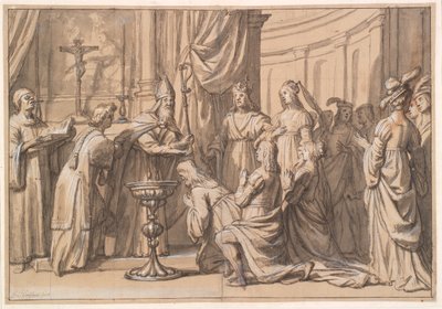 Harold Klak y su familia son bautizados en Maguncia de Gerard van Honthorst