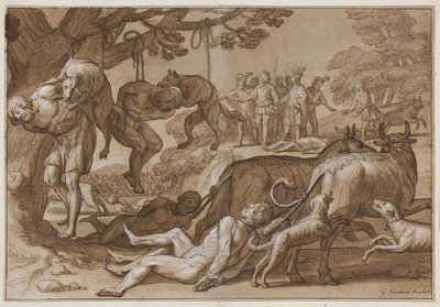 El rey Jarmeric tortura a los Wends capturados de Gerard van Honthorst