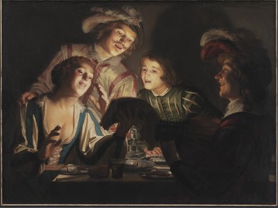 Grupo musical a la luz de las velas de Gerard van Honthorst