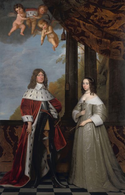 Retrato de Federico Guillermo (1620-88), elector de Brandeburgo, y su esposa Luisa Enriqueta (1627-67), condesa de Orange-Nassau de Gerard van Honthorst