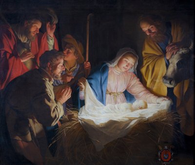 Adoración de los pastores de Gerard van Honthorst