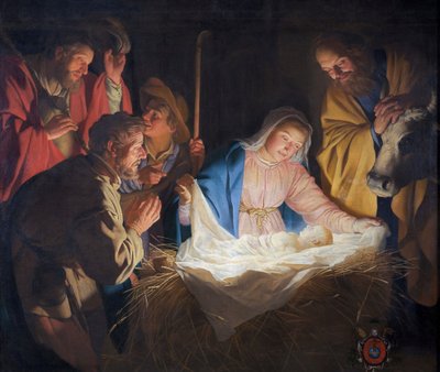 Adoración de los pastores de Gerard van Honthorst