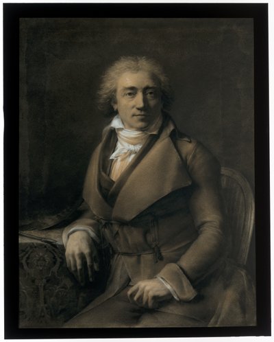 Autorretrato sentado a una mesa, girado hacia la derecha de Gerard van Spaendonck