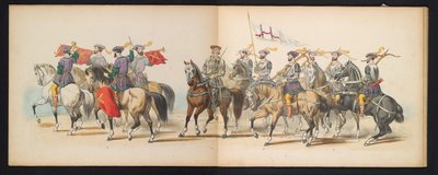 Mascarada de los estudiantes de Leiden, 1855 (lámina 6) Procesión de murgas celebrada por los miembros del cuerpo de estudiantes de Leiden el 12 de junio de 1855, en celebración del 280 aniversario de la Leidsche Hoogeschool, que representa la entrada de C de Gerardus Johannes Bos