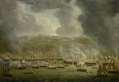 El ataque de la escuadra combinada anglo-holandesa a Argel, 1816 de Gerardus Laurentius Keultjes