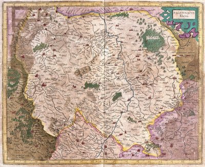Región de Baviera y el río Danubio, Alemania (grabado) de Gerardus Mercator