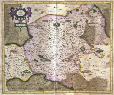 Bourges (valle del Loira), Francia (grabado) de Gerardus Mercator