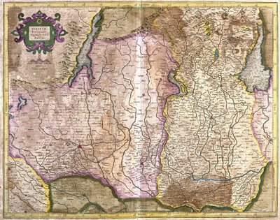 Brescia y Milán, Italia (grabado) de Gerardus Mercator