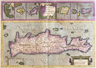 Chipre y las islas griegas (Corfú, Zante, Milo, Santorini, Karpathos) (grabado) de Gerardus Mercator
