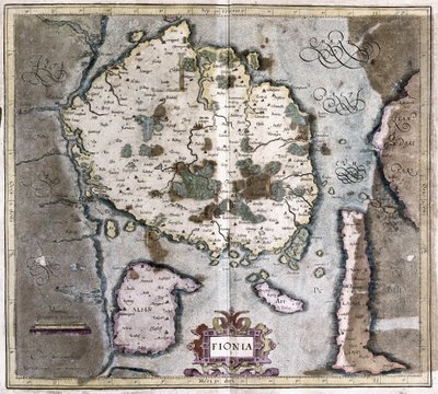 Dinamarca (la isla Langeland con Odense) de Gerardus Mercator