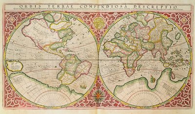 Mapa mundial de doble hemisferio de Gerardus Mercator