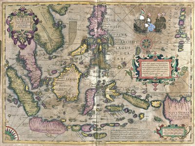 India Oriental con Borneo y Filipinas (grabado) de Gerardus Mercator