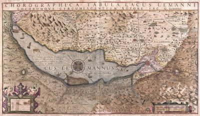 Lago de Ginebra, Suiza (grabado) de Gerardus Mercator