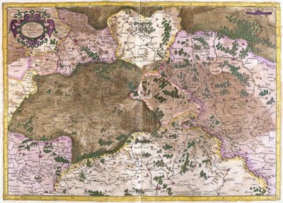 Alemania, Checoslovaquia y Polonia (grabado) de Gerardus Mercator