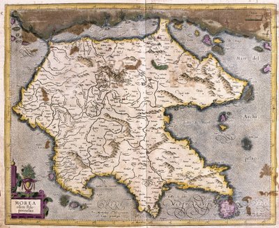 Grecia y el Peloponeso (grabado) de Gerardus Mercator