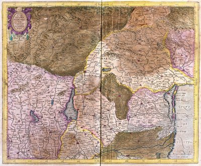 Golfo de Venecia a Tirol, centrado en el Lago de Garda y Verona, Italia (grabado) de Gerardus Mercator