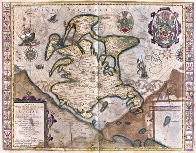 Isla de Rügen, Alemania (grabado) de Gerardus Mercator
