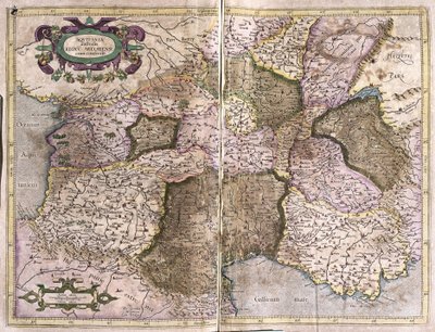 Limusina, Languedoc, Auvernia, Borgoña y Provenza, sur de Francia de Gerardus Mercator