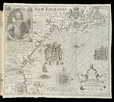 Mapa de Nueva Inglaterra, de Historia Mundi: o Atlas de Mercator, Londres, 1635 de Gerardus Mercator