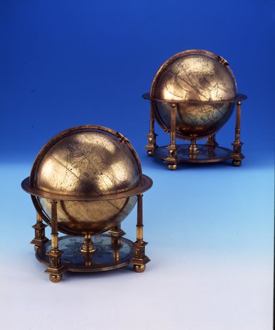 Par de globos, terrestre y celeste, con la Tughra e inscripción latina del sultán Murad III, 1579 de Gerardus Mercator