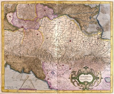 Romaña con Parma, Italia de Gerardus Mercator
