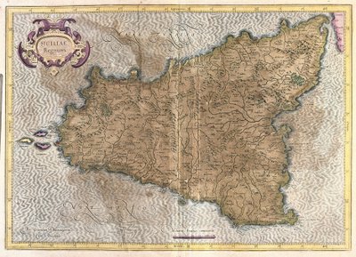 Sicilia, Italia (grabado) de Gerardus Mercator